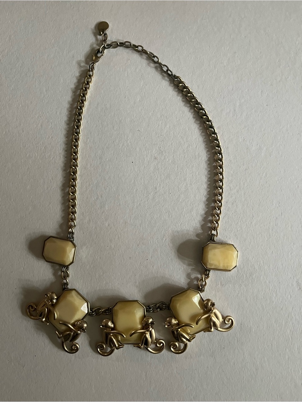 Talbots Gold-Tone Cream Pendant Necklace